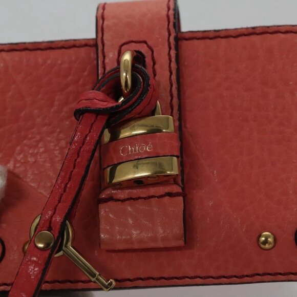 Chloe Card Case Leather Pink Auth 102045V - Picture 8 of 16